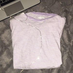 Nice purple w/ white patterns shirt !!  :)